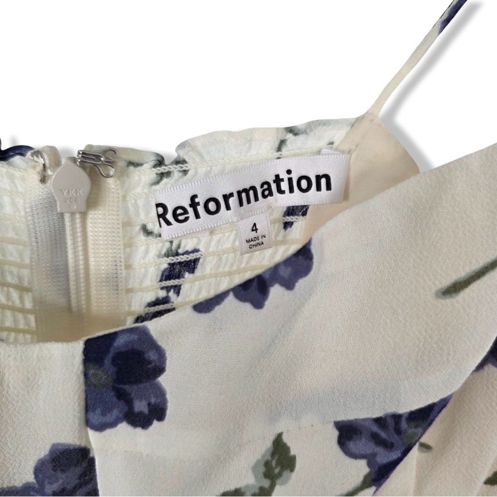 Reformation White and Blue Floral Midi Dress - Picture 14 of 16